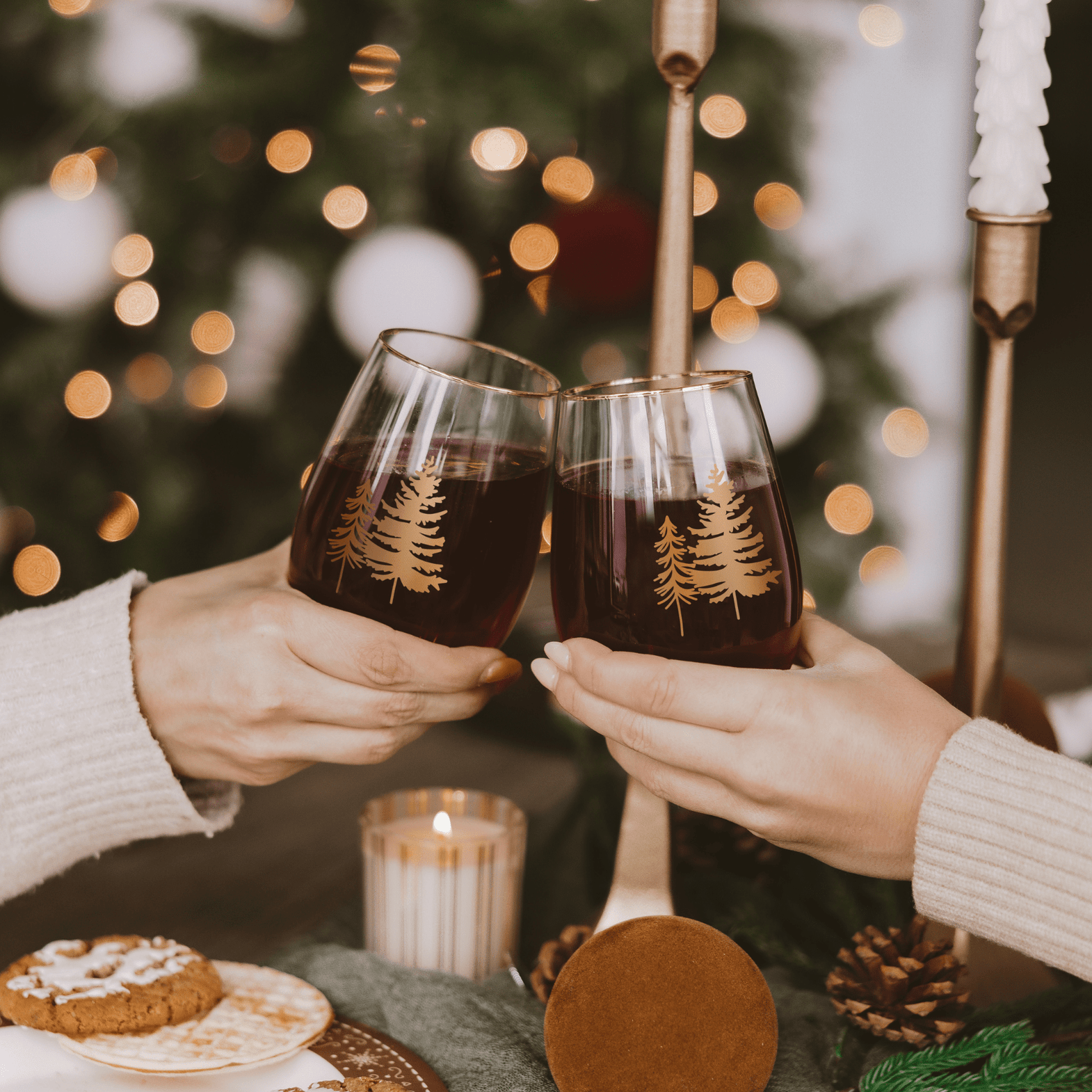 Trees Stemless Wine Glass - Boxed Set of 2 - SwagglyLife Home & Fashion